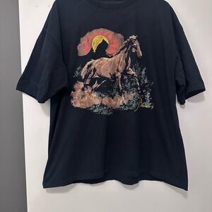 Rhude Black Crewneck Tee with Minimal Logo Tag